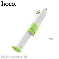 Монопод для селфи Hoco K7 Dainty Mini Wired Selfie Stick, белый цвет Монопод для селфи Hoco K7 Dainty Mini Wired Selfie Stick, белый цвет