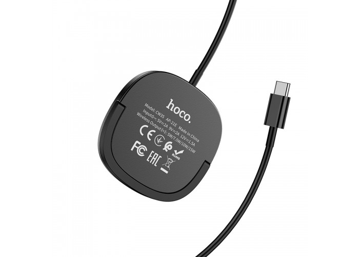 Беспроводная сетевая зарядка Hoco CW35 MagSafe 15W, чёрный цвет