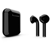 Apple AirPods 2 Color (беспроводная зарядка чехла), глянцевый чёрный цвет