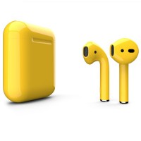 Apple AirPods 2 Color (без беспроводной зарядки чехла), глянцевый жёлтый цвет