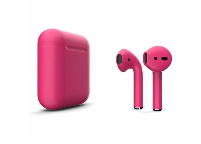 Apple AirPods 2 Color (беспроводная зарядка чехла), матовый тёмно-розовый цвет