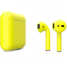 Apple AirPods 2 Color (без беспроводной зарядки чехла), матовый жёлтый цвет