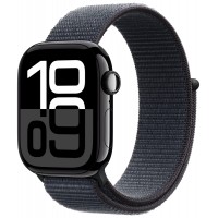 Apple Watch Series 10 GPS, 46 мм, корпус из алюминия цвета «чёрный оникс», спортивный браслет чернильного цвета