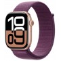 Apple Watch Series 10 GPS, 46 мм, корпус из алюминия цвета «розовое золото», спортивный браслет сливового цвета