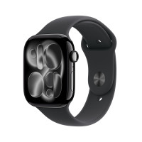 Apple Watch Series 11 GPS, 46 мм, корпус из алюминия цвета «чёрный оникс», спортивный ремешок чёрного цвета Apple Watch Series 11 GPS, 46 мм, корпус из алюминия цвета «чёрный оникс», спортивный ремешок чёрного цвета