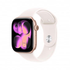 Apple Watch Series 11 GPS, 46 мм, корпус из алюминия цвета «розовое золото», спортивный ремешок цвета «светлый румянец» Apple Watch Series 11 GPS, 46 мм, корпус из алюминия цвета «розовое золото», спортивный ремешок цвета «светлый румянец»