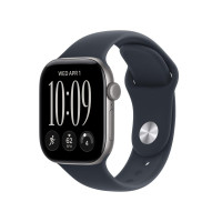 Apple Watch Series 12 GPS, 42 мм, корпус из алюминия цвета «серый космос», спортивный ремешок цвета «морской синий» (S/M)