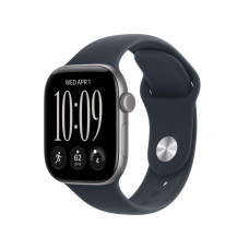 Apple Watch Series 12 GPS, 42 мм, корпус из алюминия цвета «серый космос», спортивный ремешок цвета «морской синий» (M/L)