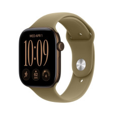 Apple Watch Series 12 GPS, 46 мм, корпус из алюминия тёмно-бронзового цвета, спортивный ремешок оливкового цвета (M/L)