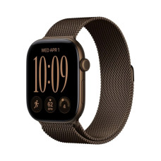 Apple Watch Series 12 GPS, 46 мм, корпус из алюминия тёмно-бронзового цвета, миланский сетчатый браслет тёмно-бронзового цвета (M/L)
