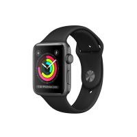 Apple Watch Series 3 GPS, 42 мм, алюминий цвета «серый космос», спортивный ремешок чёрного цвета
