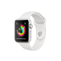 Apple Watch Series 3 GPS, 42 мм, алюминий серебристого цвета, спортивный ремешок белого цвета