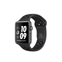 Apple Watch Nike+ Series 3 GPS, 42 мм, алюминий цвета «серый космос», спортивный ремешок Nike «антрацитовый/чёрный»