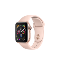 Apple Watch Series 4, 40 мм, корпус из алюминия золотого цвета, спортивный ремешок цвета «розовый песок»