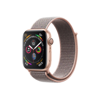 Apple Watch Series 4, 44 мм, корпус из алюминия золотого цвета, спортивный браслет цвета «розовый песок»