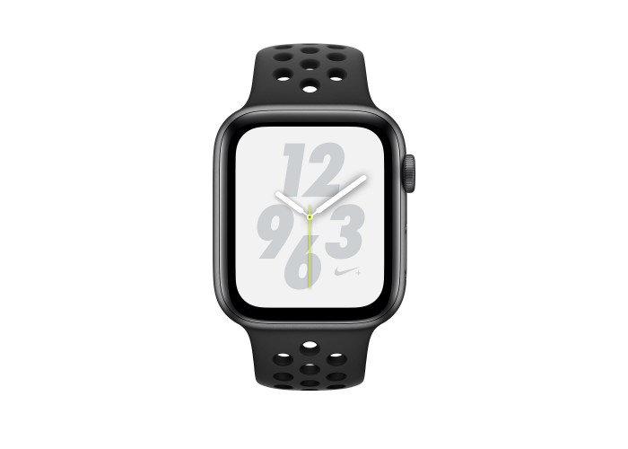 Apple Watch Nike+ Series 4, 40 мм, корпус из алюминия цвета «серый космос», спортивный ремешок Nike цвета «антрацитовый/чёрный»