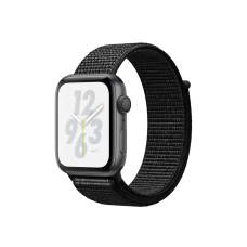 Apple Watch Nike+ Series 4, 44 мм, корпус из алюминия цвета «серый космос», спортивный браслет Nike чёрного цвета