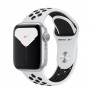 Apple Watch Nike Series 5, 40 мм, корпус из алюминия серебристого цвета, спортивный ремешок Nike цвета «чистая платина/чёрный»