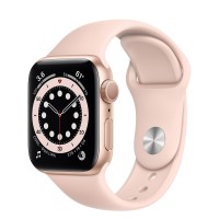 Apple Watch Series 6, 40 мм, корпус из алюминия золотого цвета, спортивный ремешок