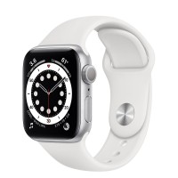 Apple Watch Series 6, 40 мм, корпус из алюминия серебристого цвета, спортивный ремешок