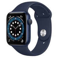 Apple Watch Series 6, 44 мм, корпус из алюминия синего цвета, спортивный ремешок