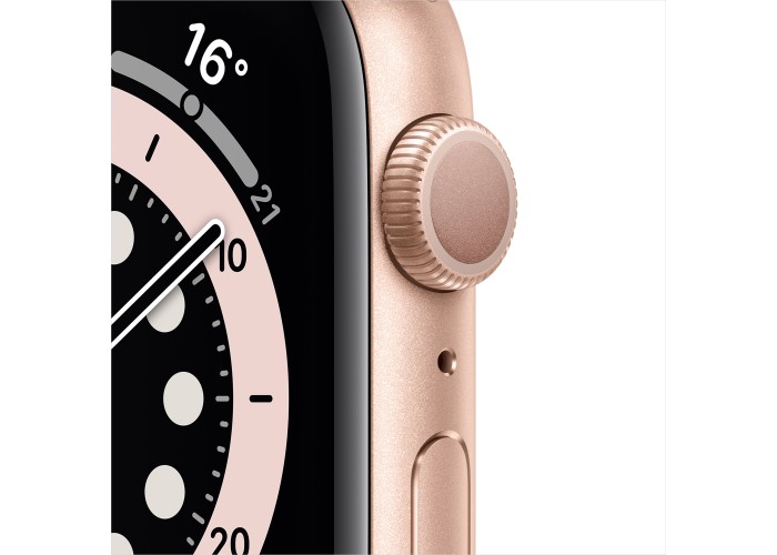 Apple Watch Series 6, 44 мм, корпус из алюминия золотого цвета, спортивный ремешок