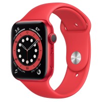 Apple Watch Series 6, 44 мм, корпус из алюминия цвета (PRODUCT)RED, спортивный ремешок