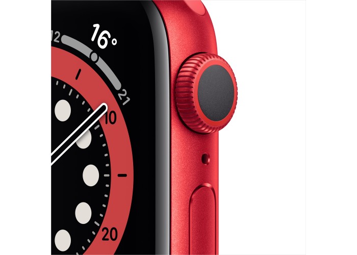 Apple Watch Series 6, 44 мм, корпус из алюминия цвета (PRODUCT)RED, спортивный ремешок