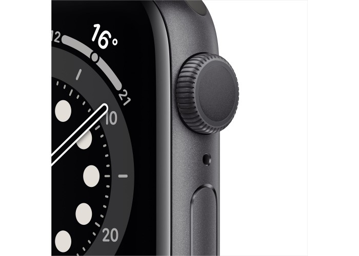 Apple Watch Series 6, 44 мм, корпус из алюминия цвета «серый космос», спортивный ремешок