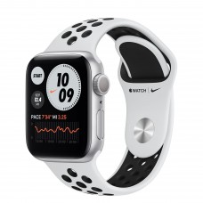 Apple Watch Nike Series 6, 40 мм, корпус из алюминия серебристого цвета, спортивный ремешок Nike