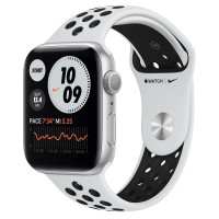 Apple Watch Nike Series 6, 44 мм, корпус из алюминия серебристого цвета, спортивный ремешок Nike
