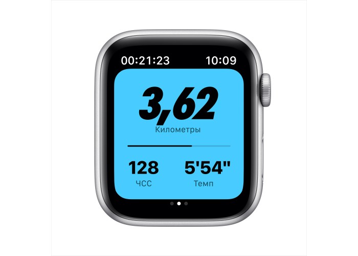 Apple Watch Nike Series 6, 44 мм, корпус из алюминия серебристого цвета, спортивный ремешок Nike