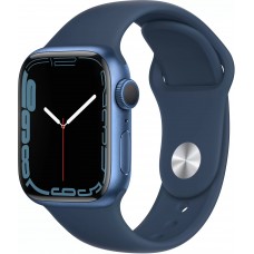 Apple Watch Series 7, 41 мм, корпус из алюминия синего цвета, спортивный ремешок цвета «синий омут»
