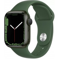 Apple Watch Series 7, 41 мм, корпус из алюминия зелёного цвета, спортивный ремешок цвета «зелёный клевер»