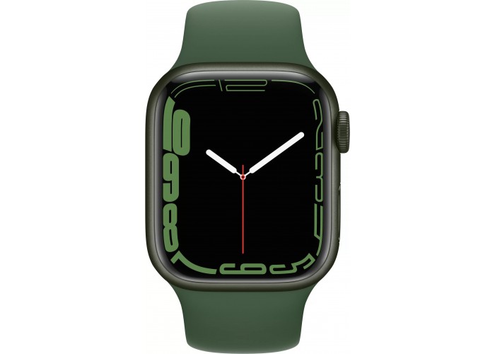 Apple Watch Series 7, 41 мм, корпус из алюминия зелёного цвета, спортивный ремешок цвета «зелёный клевер»