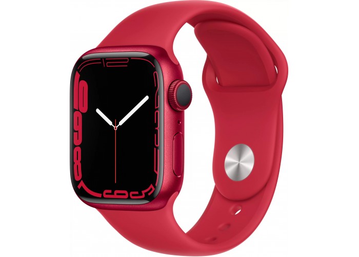 Apple Watch Series 7, 41 мм, корпус из алюминия цвета (PRODUCT)RED, спортивный ремешок цвета (PRODUCT)RED