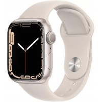 Apple Watch Series 7, 41 мм, корпус из алюминия цвета «сияющая звезда», спортивный ремешок цвета «сияющая звезда»