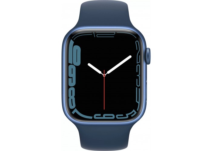 Apple Watch Series 7, 45 мм, корпус из алюминия синего цвета, спортивный ремешок цвета «синий омут»