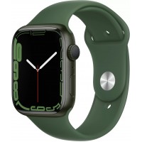Apple Watch Series 7, 45 мм, корпус из алюминия зелёного цвета, спортивный ремешок цвета «зелёный клевер»