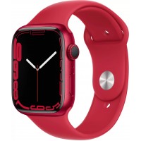 Apple Watch Series 7, 45 мм, корпус из алюминия цвета (PRODUCT)RED, спортивный ремешок цвета (PRODUCT)RED