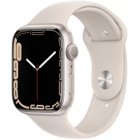 Apple Watch Series 7, 45 мм, корпус из алюминия цвета «сияющая звезда», спортивный ремешок цвета «сияющая звезда»