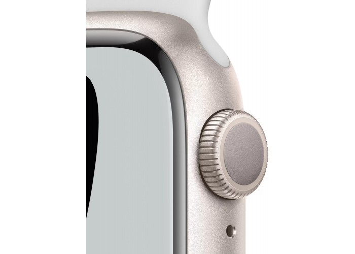Apple Watch Nike Series 7, 41 мм, корпус из алюминия цвета «сияющая звезда», спортивный ремешок Nike цвета «чистая платина/чёрный»