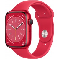 Apple Watch Series 8, 45 мм, корпус из алюминия цвета (PRODUCT)RED, спортивный ремешок цвета (PRODUCT)RED