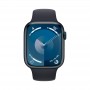 Apple Watch Series 9 GPS, 45 мм, корпус из алюминия цвета «тёмная ночь», спортивный ремешок цвета «тёмная ночь»