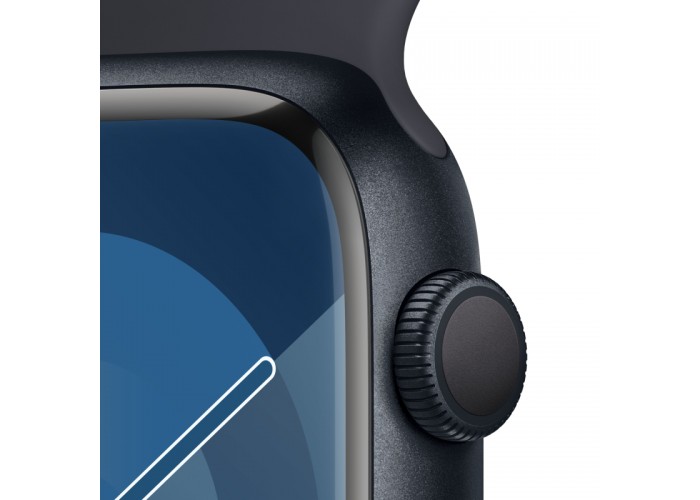 Apple Watch Series 9 GPS, 41 мм, корпус из алюминия цвета «тёмная ночь», спортивный ремешок цвета «тёмная ночь»
