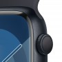 Apple Watch Series 9 GPS, 45 мм, корпус из алюминия цвета «тёмная ночь», спортивный ремешок цвета «тёмная ночь»