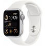 Apple Watch SE (2022), 40 мм, корпус из алюминия серебристого цвета, спортивный ремешок белого цвета