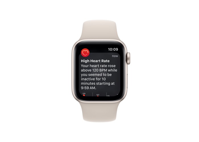 Apple Watch SE (2022), 40 мм, корпус из алюминия цвета «сияющая звезда», спортивный ремешок цвета «сияющая звезда»