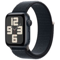Apple Watch SE (2023), 40 мм, корпус из алюминия цвета «тёмная ночь», спортивный браслет цвета «тёмная ночь»
