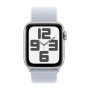 Apple Watch SE (2024), 40 мм, корпус из алюминия серебристого цвета, спортивный браслет цвета «голубое облако»